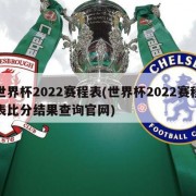 世界杯2022赛程表(世界杯2022赛程表比分结果查询官网)